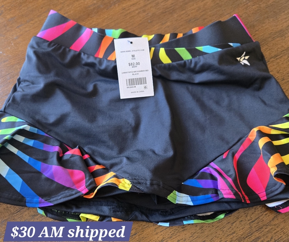 Rebel Athletic NWT Rainbiw Skirt AM